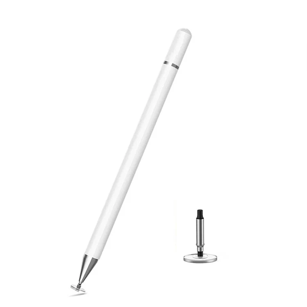 Universal Capacitive Touch Stylus With Interchangeable Disc Tips, Multi-Device Compatible Touchscreen Input Pen