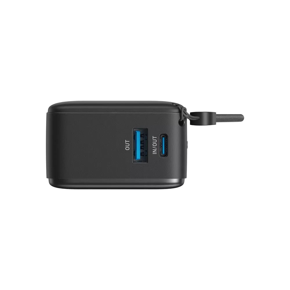 Black Power Bank 5000mAh With Hanging Rope
